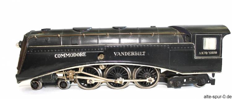 AK 70 12920, Dampflokomotive 20 Volt, 2'C 2', schwarz, mit 6-achsigem Tender der NYC