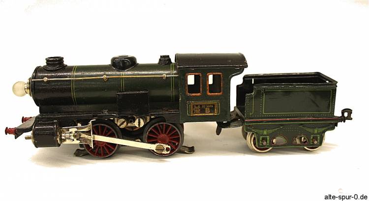 Märklin  R 65/13050, Dampflokomotive 20 Volt, Spur 0, 2-achsig, grün, mit 2-achsigem, grünem Tender