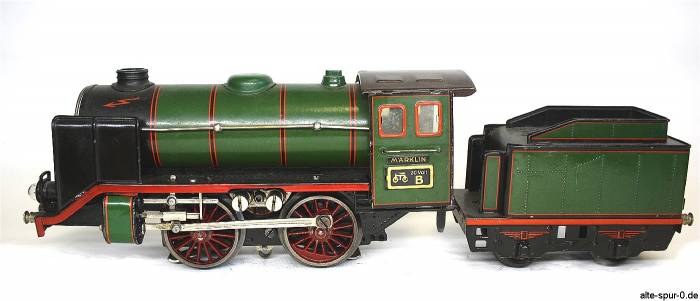 Märklin R 66/12920, Dampflokomotive 20 Volt, 2-achsig, grün, mit 2-achsigem, grünem Tender