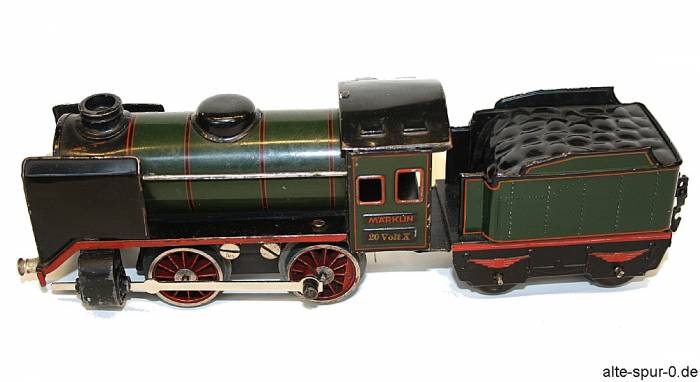 Märklin R 12880, Dampflokomotive 20 Volt, 2-achsig, grün, grüner Tender