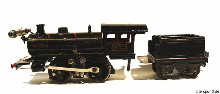 Märklin R 13040, Dampflokomotive max. 22 Volt~ , Spur 0, 2-achsig, schwarz, mit 2-achsigem, schwarzem Tender