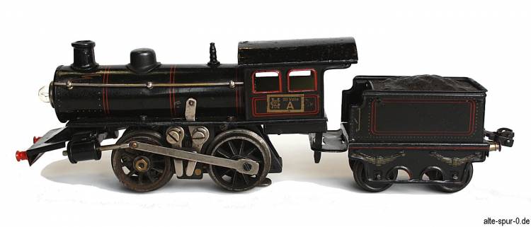 Märklin R 13040, Dampflokomotive max. 20 Volt , Spur 0, 2-achsig, schwarz, mit 2-achsigem, schwarzem Tender