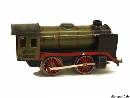 Märklin R 900 B, Dampflokomotive, Uhrwerk, 2-achsig, olivgrün, mit 2-achsigem Tender