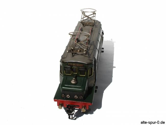 Märklin CS66/12920, Elektrolok, 20 Volt, 5-achsig, grün, mit 2 beweglichen Pantographen, alte Spur 0