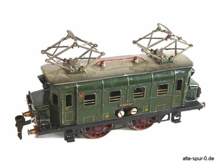Märklin RS66 12900, E-Lok, 20 Volt, 2-achsig, grün, mit zwei beweglichen Pantographen