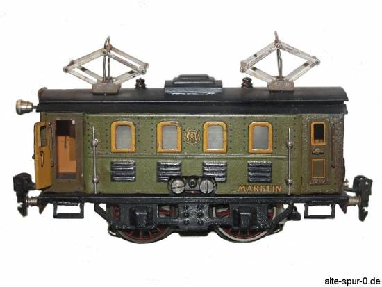 Märklin RS 12950, E-Lok, 20 Volt, 2-achsig, braun, mit zwei beweglichen Panthographen