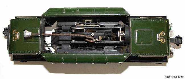 Märklin RV66 12920, Elektrolok, 20 Volt, 2-achsig, grün, innen, alte Spur 0