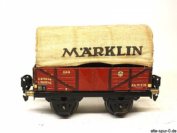 16630 Märklin Güterwagen, 2-achsig, offen, rotbraun, Plane