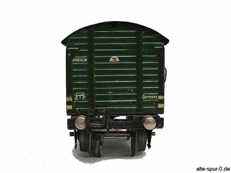 Märklin, 16890, Rinderwagen, 2-achsig, grün, Stirnseite