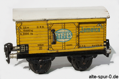 16820 Märklin Güterwagen, 2-achsig, gelb, Bananenhänger, Fyffes, Jamaica