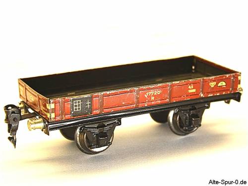 Märklin 17720, Niederbordwagen, 2-achsig, offen, rotbraun, ohne Ladung