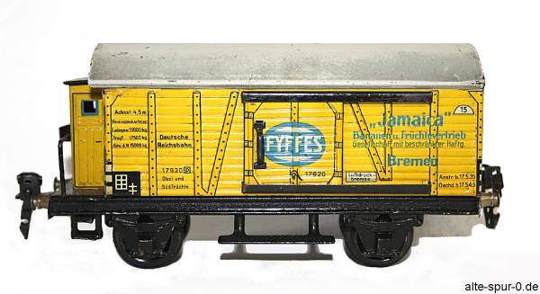 17920 Märklin Güterwagen, 2-achsig, gelb, Bananenwagen, Fyffes, Jamaica