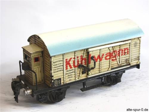 Märklin, 17930, Kühlwagen, 2-achsig, grau/weiss, mit Bremserhaus und Dach