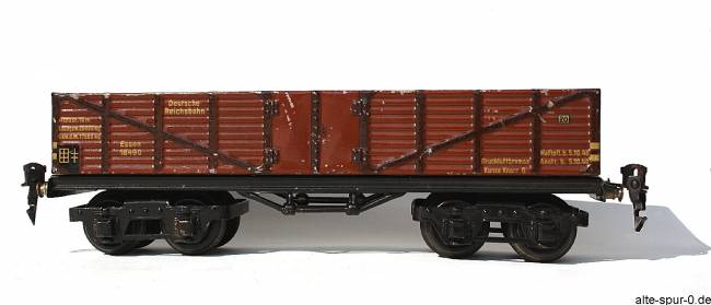 Märklin 18490, Hochbordwagen: "Deutsche Reichsbahn", 4-achsig, offen, rotbraun, ohne Ladung
