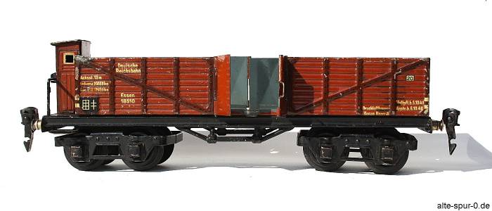 Märklin 18510, Hochbordwagen: "Deutsche Reichsbahn", 4-achsig, offen, rotbraun, ohne Ladung