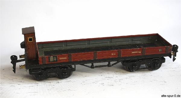 Märklin 18520, Niederbordwagen: "Deutsche Reichsbahn", 2-achsig, offen, rotbraun, ohne Ladung