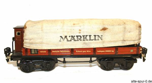 Märklin 18520 P, Niederbordwagen: "Deutsche Reichsbahn", 2-achsig, mit Plane