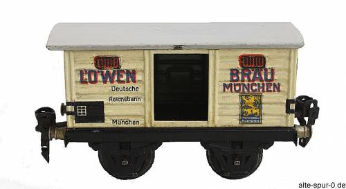 Märklin, 19680, "Löwen Bräu" - Brauerei in München, 2-achsig, weiss ohne Bremserhaus