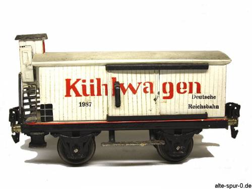 Märklin, 19870, Kühlwagen, 2-achsig, weiss, mit Bremserhaus und Dach