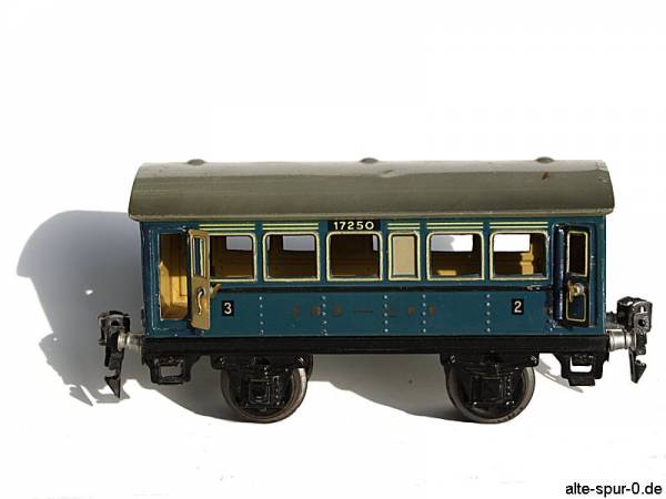 Märklin Personenwagen, 2-achsig, blau, alte Spur 0