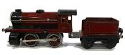 R 970 Märklin Dampflokomotive, rot, 2-achsig, Uhrwerk R 970 Märklin Dampflokomotive, rot, 2-achsig, Uhrwerk